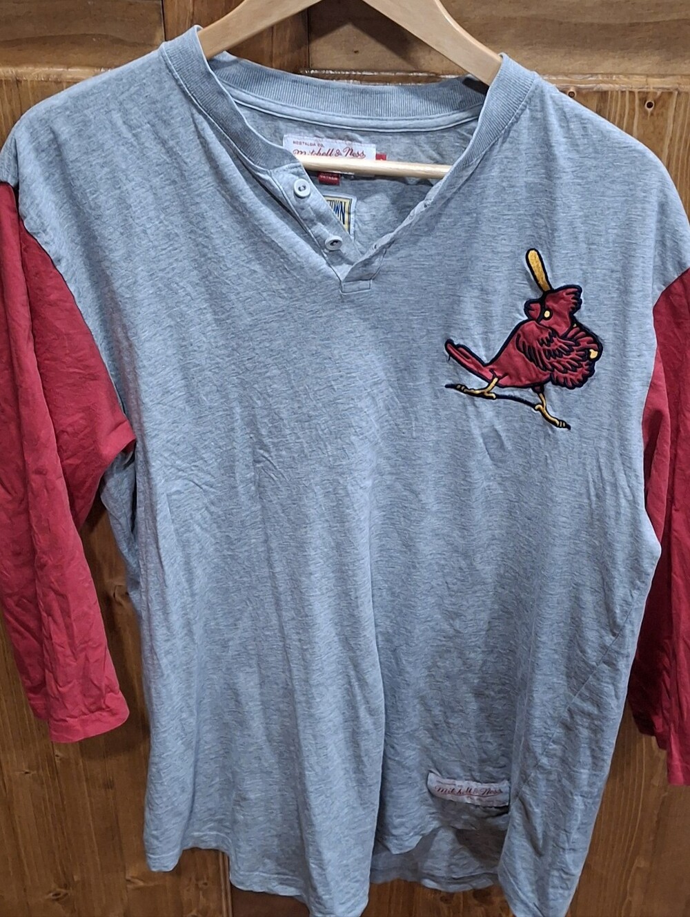 Mens Large Mitchell And Ness Cardinals Copperstown Collection Three Quarter